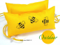 Mobile Preview: Türstopper gelb sonnengelb Biene 3 Bienchen, Outdoorstoff, Einweihungsparty Haus Wohnung, handmade by BuntMixxDESIGN